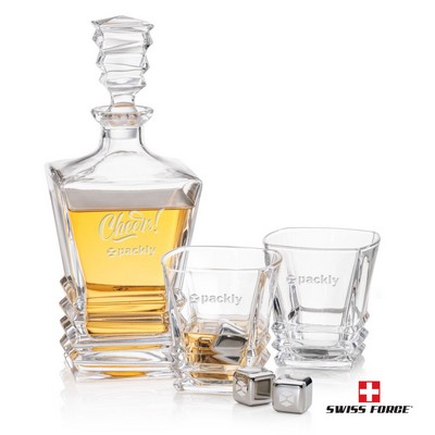 Bentley 3pc Decanter Set & S/S Ice Cubes