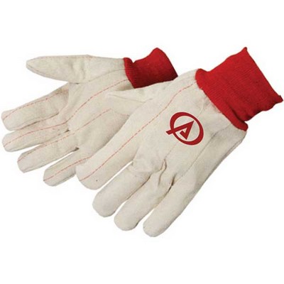 Double Palm Canvas Gloves w/ Red Wrist