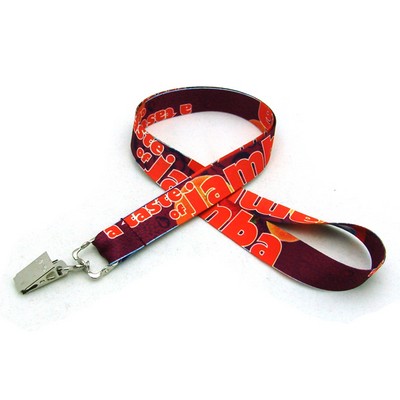 Digitally Sublimated Lanyard w/Bulldog Clip