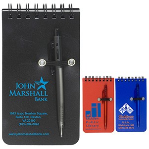 "Monterey" Pocket Sized Spiral Jotter Notepad Notebook w/Pen (Overseas)