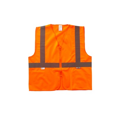 Orange Mesh Fabric Value Class 2 Zip Vest