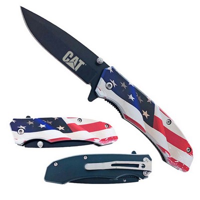 Compact Classic US Flag Pocket Knife