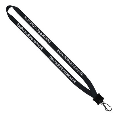 1/2" Smooth Nylon Lanyard W/Plastic Clamshell & Swivel Snap Hook