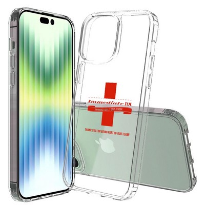 iPhone 14 Pro Max Clear Hard Shell Case w/TPU Bumpers