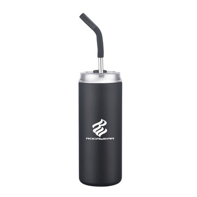 Wynn Tumbler SS Straw w/Silcone Tip 20oz - Black