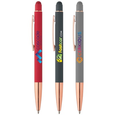 Sonic Softy Rose Gold Gel Pen w/ Stylus - ColorJet