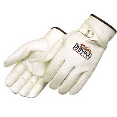 Premium Grain Cowhide Driver Glove W/Pull Strap