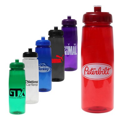 30 Oz. Poly-Saver PET Bottle w/Push n' Pull Cap