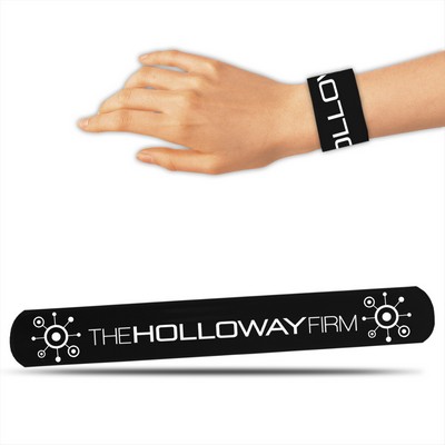 8 3/4" Pad Printed Black Slap Bracelet