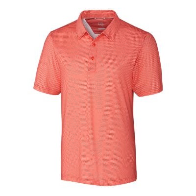 Cutter & Buck Pike Mini Pennant Print Stretch Mens Polo