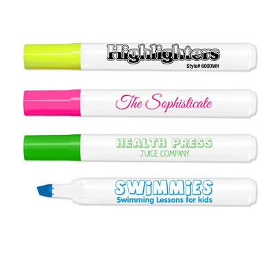 Liqui-Mark® Brite Spots® Fluorescent Broad Tip Highlighter - White Barrel - USA Made