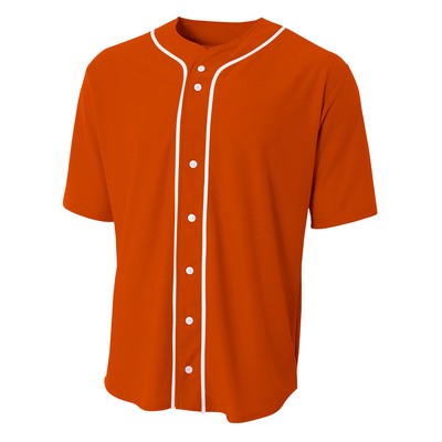 A-4 Short Sleeve Full Button Baseball Top