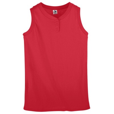 Girls' Sleeveless Two-Button Softball Jersey