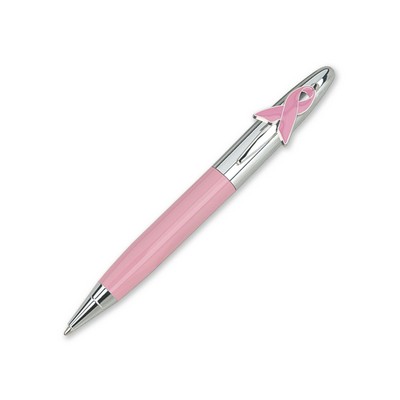 Awareness Twist Action Ballpoint Pen w/ Ribbon Icon On Clip