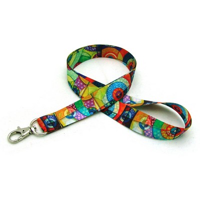 7/8" Digitally Sublimated Lanyard w/ Deluxe Swivel Hook