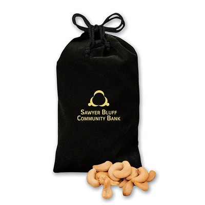 Black Velour Gift Bag w/Extra Fancy Cashews