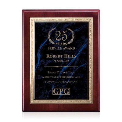 Piano Finish Plaque - Rosewood/Lapis 8"x10"