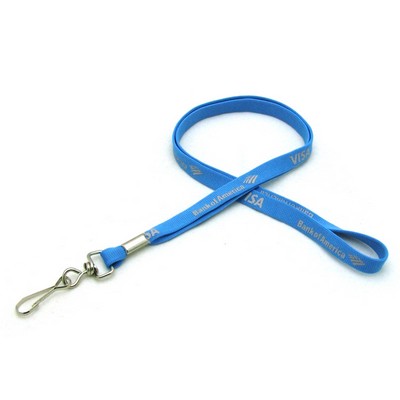 1/2" Silkscreened Tubular Lanyard w/ J Hook