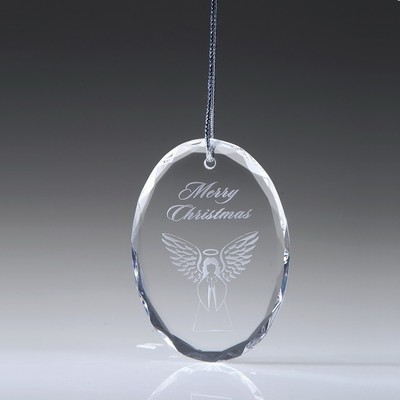 Etched Enamel Custom Engraved Oval Ornament