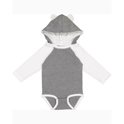 Rabbit Skins Infant Long Sleeve Fine Jersey Bodysuit With Ears