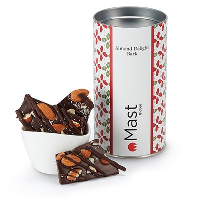 Belgian Chocolate Bark Gift Tube - Almond Delight Bark