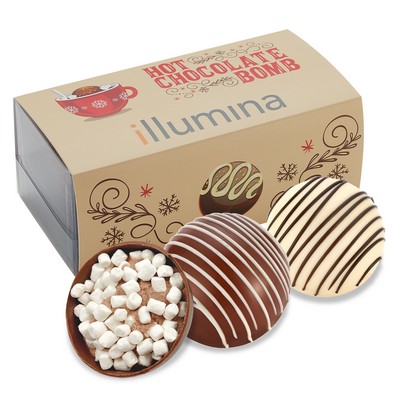 Hot Chocolate Bomb Gift Box - Original Flavor - 2 Pack - Classic Milk & Classic White