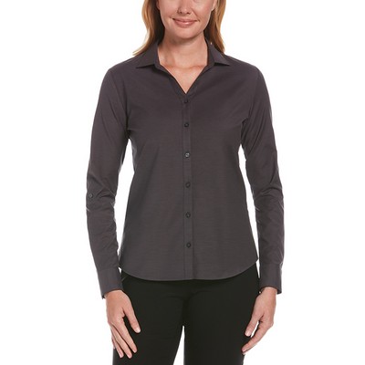 Perry Ellis Ladies Heathered Woven Shirt