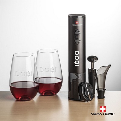 Swiss Force® Opener & 2 Boston Stemless Wine