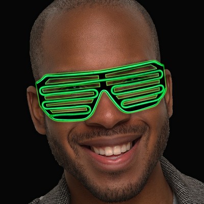 Green LED Slotted EL Sunglasses