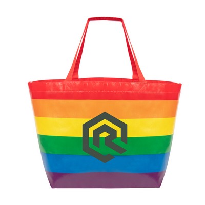 Rainbow Laminated Non-woven Tote Bag