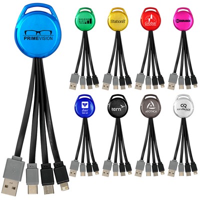 Metallic Vivid Dual Input 3-in-1 Charging Cable