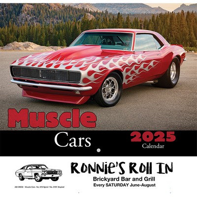 Muscle Cars Wall Calendar: 2025 Stapled