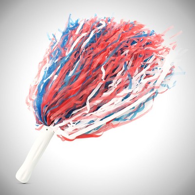 16" Red/White/Blue Plastic Pom Poms