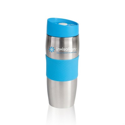 The Checker S/Steel Tumbler - 16oz Light Blue