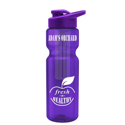 28 Oz. Transparent Bottle w/Small Infuser & Snap Lid