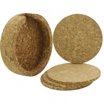 Round Cork Lasered Coaster w/Holder (Set of 4)