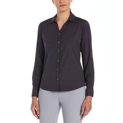 Perry Ellis Ladies Heathered Woven Shirt