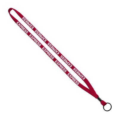 ½" Cotton Lanyard w/Metal Crimp & Split-Ring