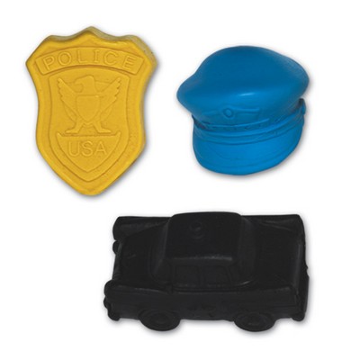 Mini Police Stock Shape Pencil Top Eraser