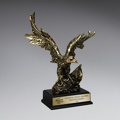 Gold Antique Finish Resin Cast Eagle - Small