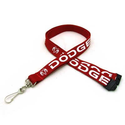 5/8" Silkscreened Tubular Lanyard w/ Sew on Breakaway