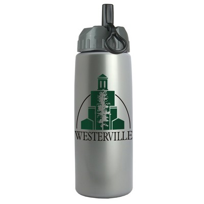 26 Oz. Metallic Flair Sports Bottle w/Ring Straw Lid