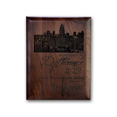 Laser Engraved Plaq - Walnut Rolled Edge 8"x10"