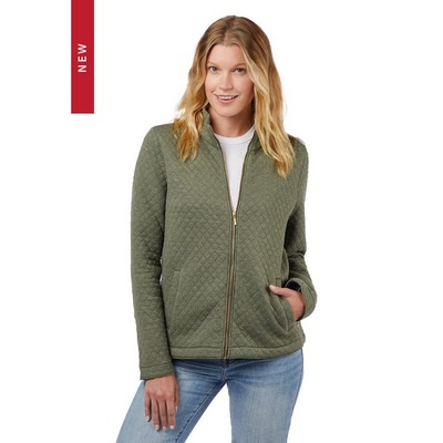 Seneca Quilted Full-Zip Sweater