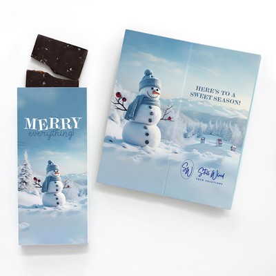 Chocolate Sea Salt Caramel Bar Sweeter Card with Snowman Design