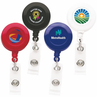 "Good" Round Retractable Badge Reel