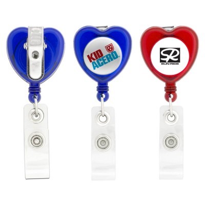 Heart-Retractable Badge Holder (Factory Direct - 10-12 Weeks Ocean)