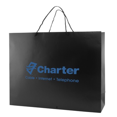 Black Matte Laminated Eurotote Tote Bag (20"x6"x16")