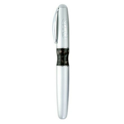 Epris Brass Silver Cap Off Ballpoint Pen w/ Center Ring