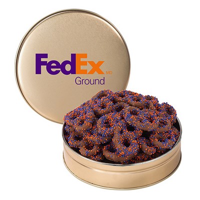 Corporate Color Chocolate Covered Pretzel Tin / Small